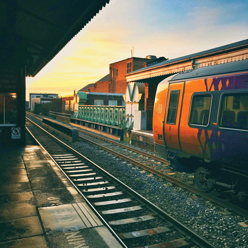 Train on platform